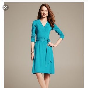 Banana republic teal wrap dress